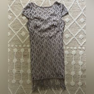 CACHET Silver Fringe Dress